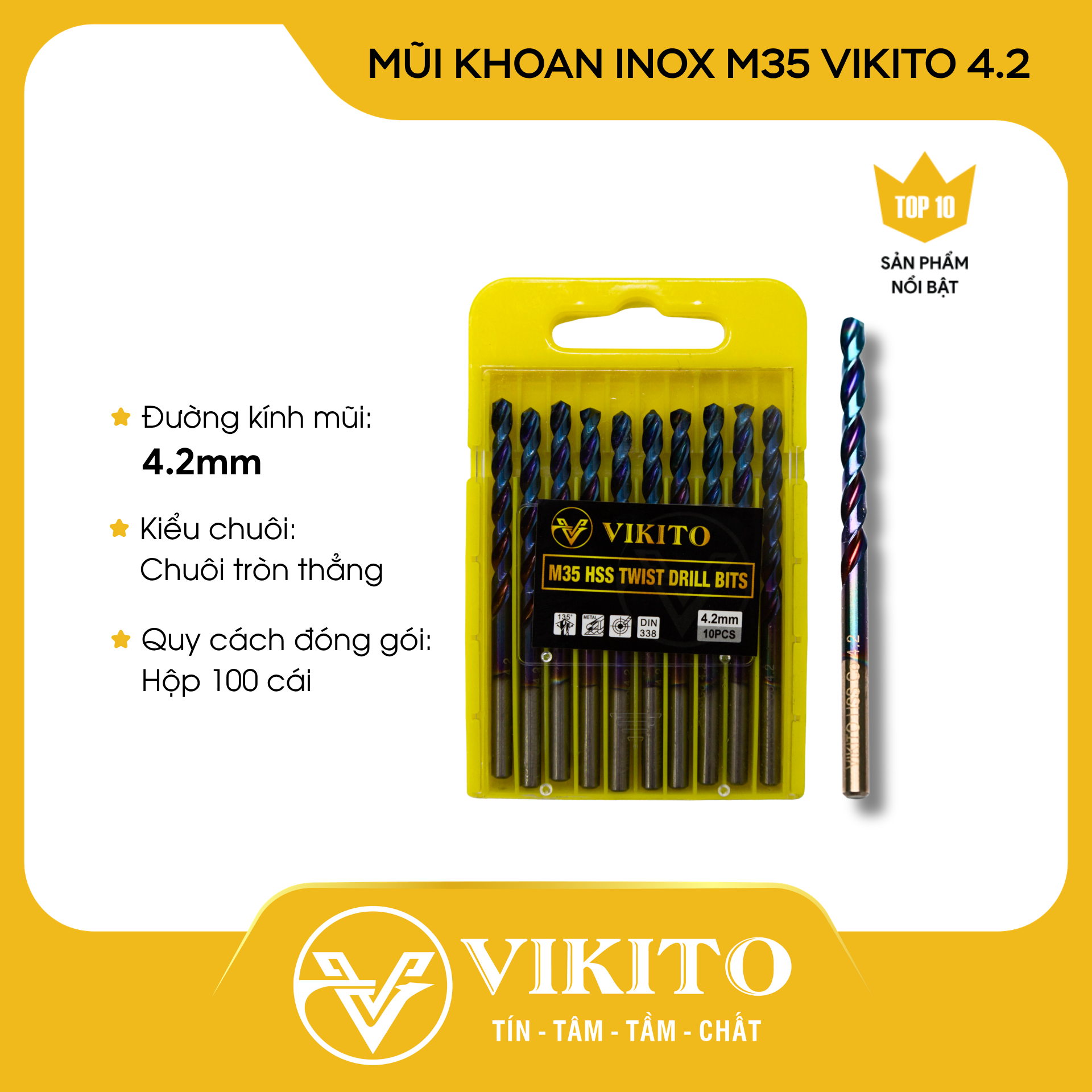 Mũi khoan inox M35 VIKITO 4.2